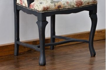 ヴィンテージ家具　海外ビンテージ　アンティークペイント仕上げ　かわいいアームチェア(2)(椅子、イス)