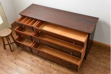 中古　松本民芸家具　E-33型ローチェスト　定価約34万円