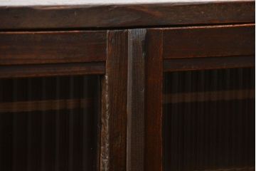 アンティーク家具　和製アンティーク　モールガラス入り!小振りな書類棚(収納棚)