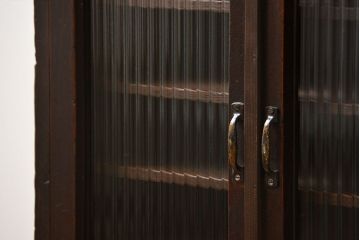 アンティーク家具　和製アンティーク　モールガラス入り!小振りな書類棚(収納棚)