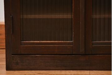 アンティーク家具　和製アンティーク　モールガラス入り!小振りな書類棚(収納棚)