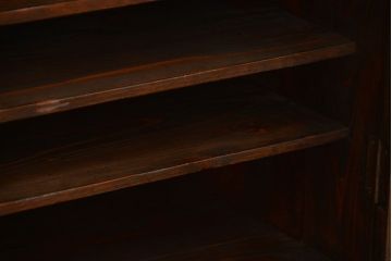 アンティーク家具　和製アンティーク　モールガラス入り!小振りな書類棚(収納棚)