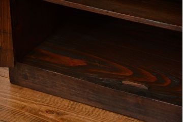 アンティーク家具　和製アンティーク　モールガラス入り!小振りな書類棚(収納棚)