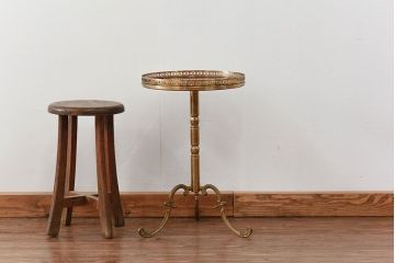 中古 イタリア ビンテージ 象嵌入りの上品なサイドテーブル(花台)