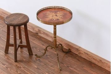 中古 イタリア ビンテージ 象嵌入りの上品なサイドテーブル(花台)