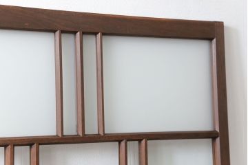 昭和レトロ　すりガラス入り!変わり型ガラス戸2枚セット(建具・引き戸)