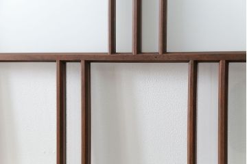 昭和レトロ　すりガラス入り!変わり型ガラス戸2枚セット(建具・引き戸)