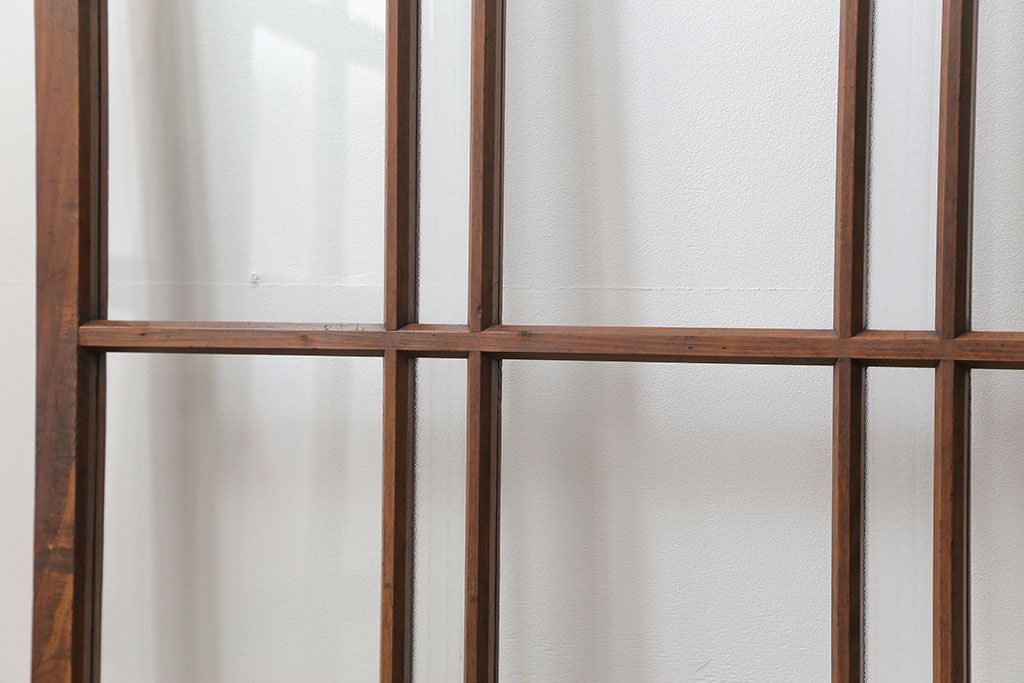 昭和レトロ　すりガラス入り!変わり型ガラス戸2枚セット(建具・引き戸)