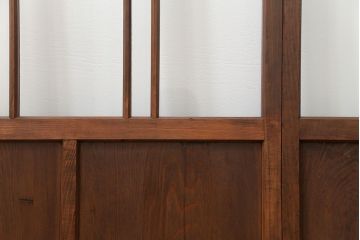 昭和レトロ　すりガラス入り!変わり型ガラス戸2枚セット(建具・引き戸)