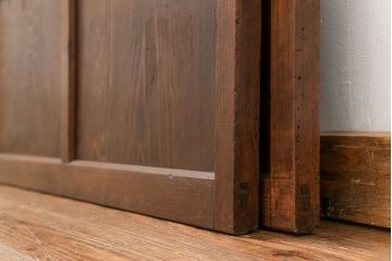 昭和レトロ　すりガラス入り!変わり型ガラス戸2枚セット(建具・引き戸)