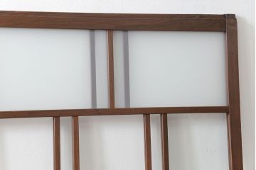 昭和レトロ　すりガラス入り!変わり型ガラス戸2枚セット(建具・引き戸)