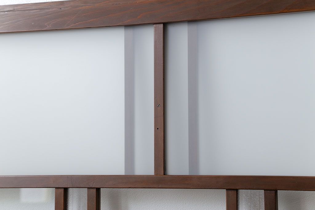 昭和レトロ　すりガラス入り!変わり型ガラス戸2枚セット(建具・引き戸)