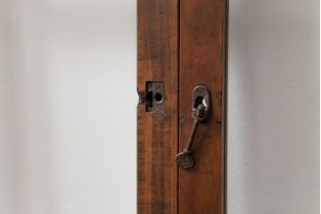 昭和レトロ　すりガラス入り!変わり型ガラス戸2枚セット(建具・引き戸)