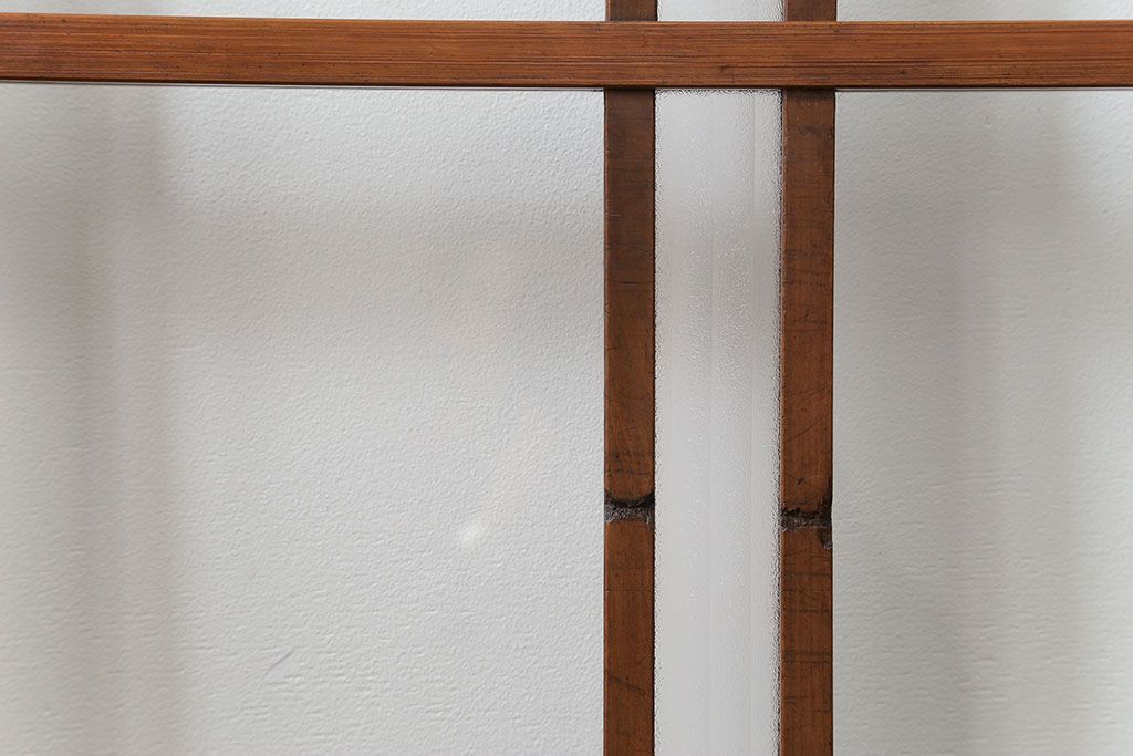 昭和レトロ　すりガラス入り!変わり型ガラス戸2枚セット(建具・引き戸)