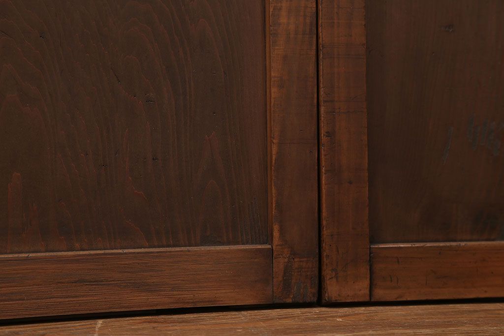 昭和レトロ　すりガラス入り!変わり型ガラス戸2枚セット(建具・引き戸)