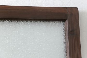 古民具・骨董　大正ロマン　 太い框組みの色ガラス入り引き戸　2枚セット(ガラス戸、建具)