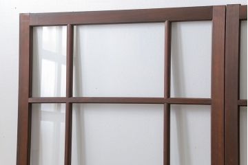 古民具・骨董 上質な作り込みの高級ガラス戸　2枚セット　(建具、引き戸)