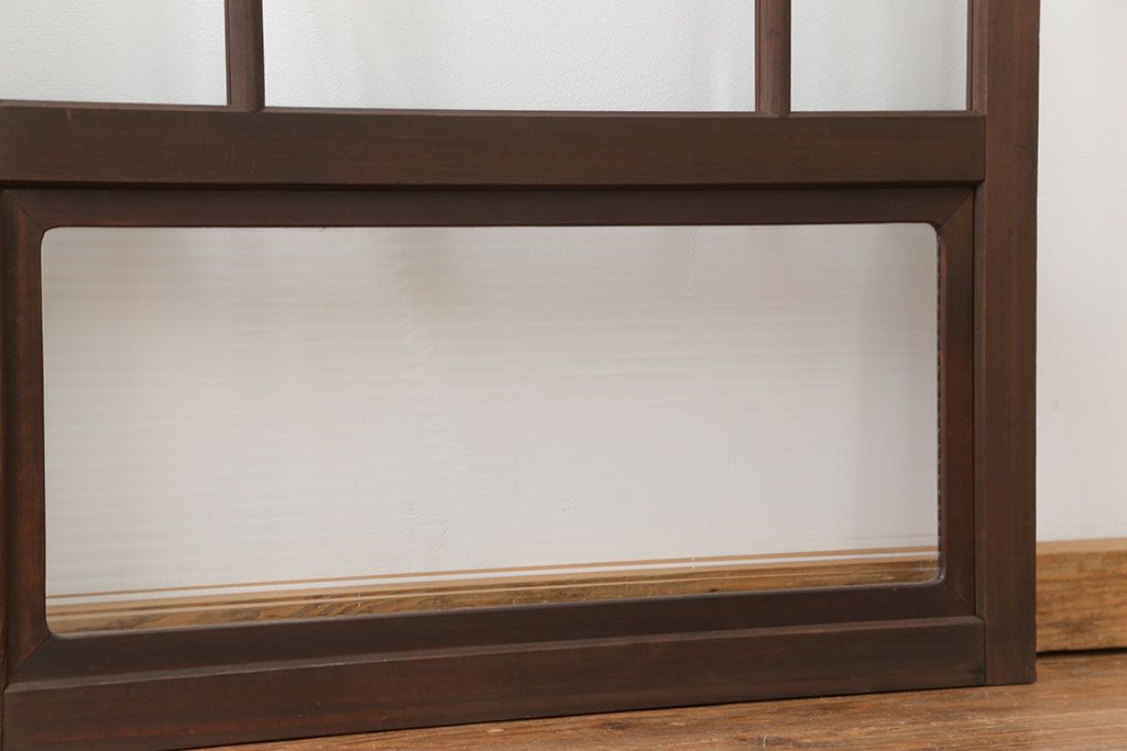 古民具・骨董 上質な作り込みの高級ガラス戸　2枚セット　(建具、引き戸)