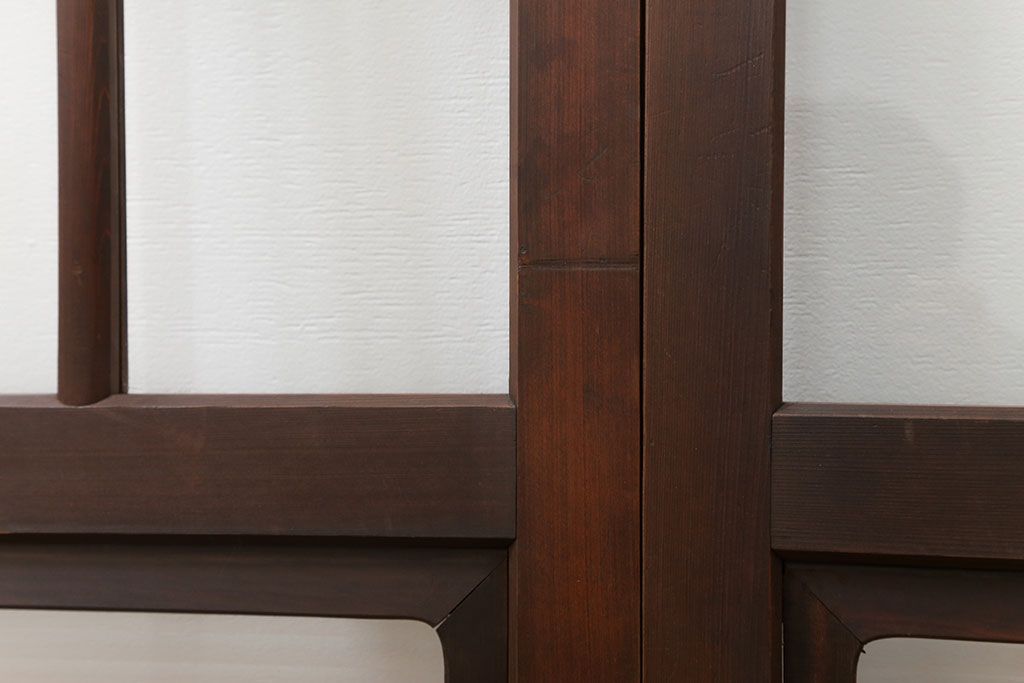 古民具・骨董 上質な作り込みの高級ガラス戸　2枚セット　(建具、引き戸)