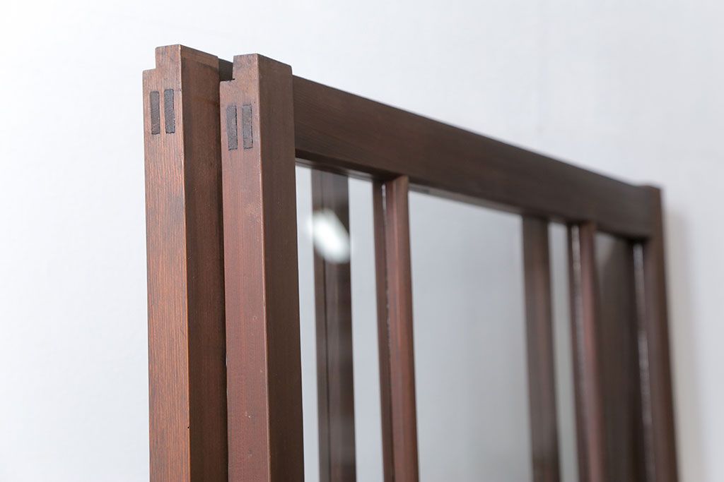 古民具・骨董 上質な作り込みの高級ガラス戸　2枚セット　(建具、引き戸)