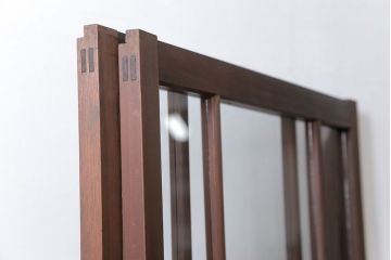 古民具・骨董 上質な作り込みの高級ガラス戸　2枚セット　(建具、引き戸)