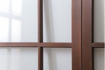 古民具・骨董 上質な作り込みの高級ガラス戸　2枚セット　(建具、引き戸)