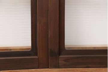 古民具・骨董 上質な作り込みの高級ガラス戸　2枚セット　(建具、引き戸)