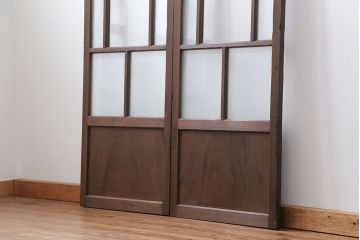アンティーク 大正ロマン　細身の上質なガラス戸　2枚セット(引き戸)
