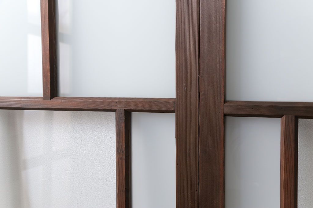 アンティーク 大正ロマン　細身の上質なガラス戸　2枚セット(引き戸)