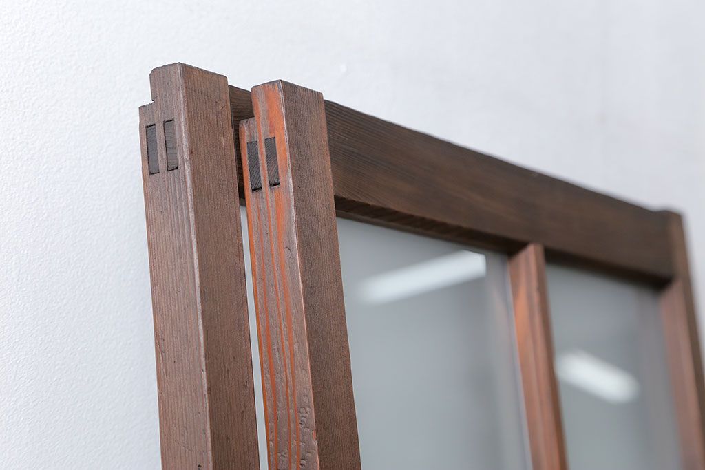 アンティーク 大正ロマン　細身の上質なガラス戸　2枚セット(引き戸)