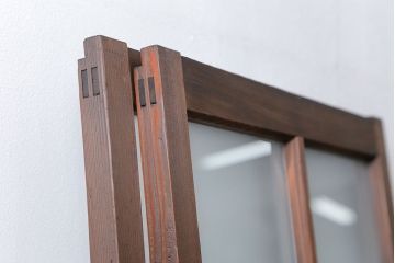 アンティーク 大正ロマン　細身の上質なガラス戸　2枚セット(引き戸)