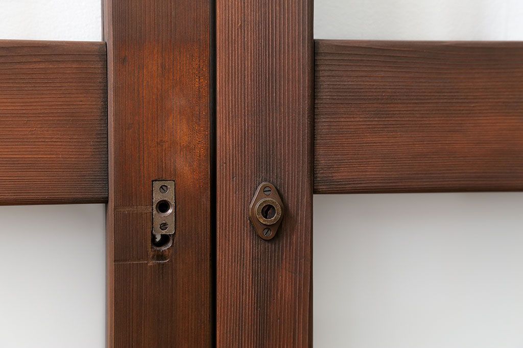 昭和レトロ 背の高いシンプルなガラス戸　2枚セット(引き戸)