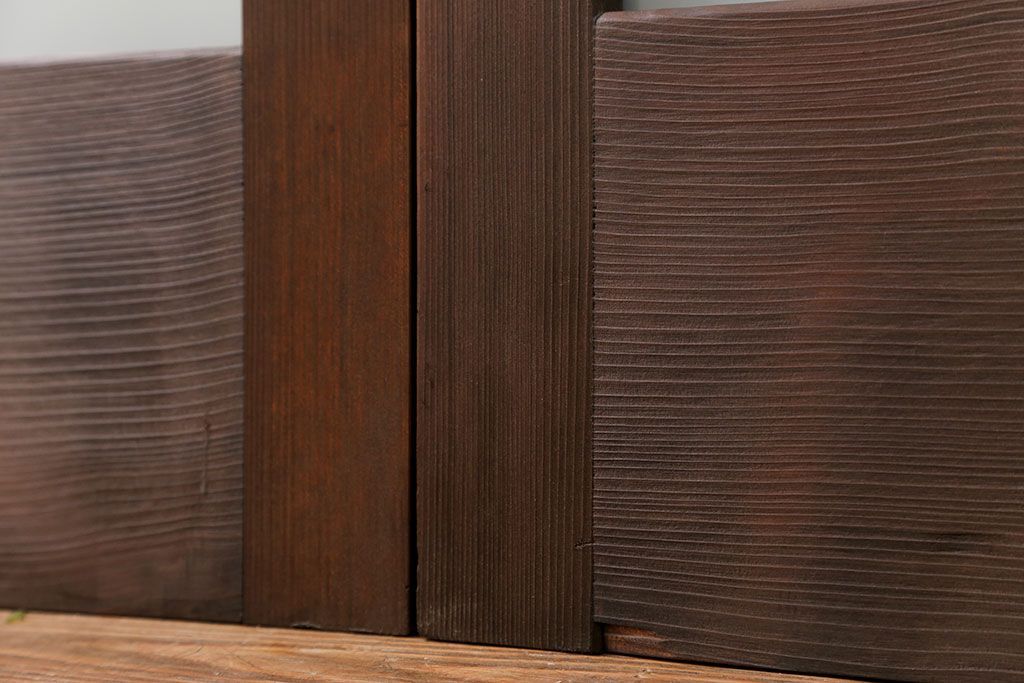 昭和レトロ 背の高いシンプルなガラス戸　2枚セット(引き戸)