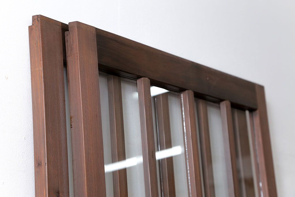 昭和レトロ 背の高いシンプルなガラス戸　2枚セット(引き戸)