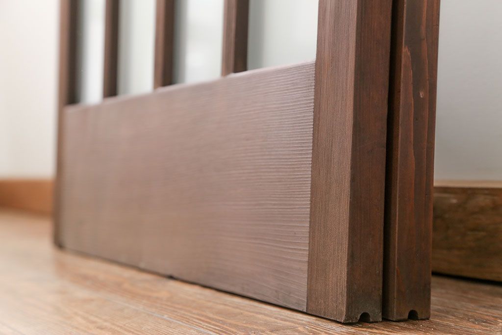 昭和レトロ 背の高いシンプルなガラス戸　2枚セット(引き戸)