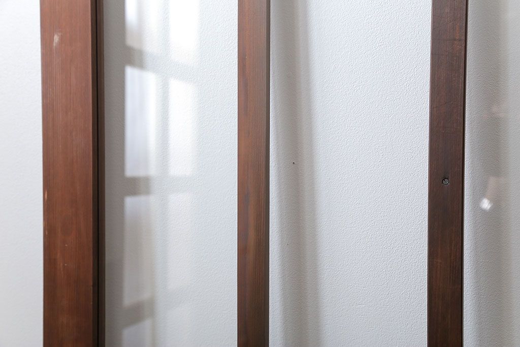 昭和レトロ 背の高いシンプルなガラス戸　2枚セット(引き戸)