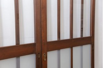 昭和レトロ 背の高いシンプルなガラス戸　2枚セット(引き戸)