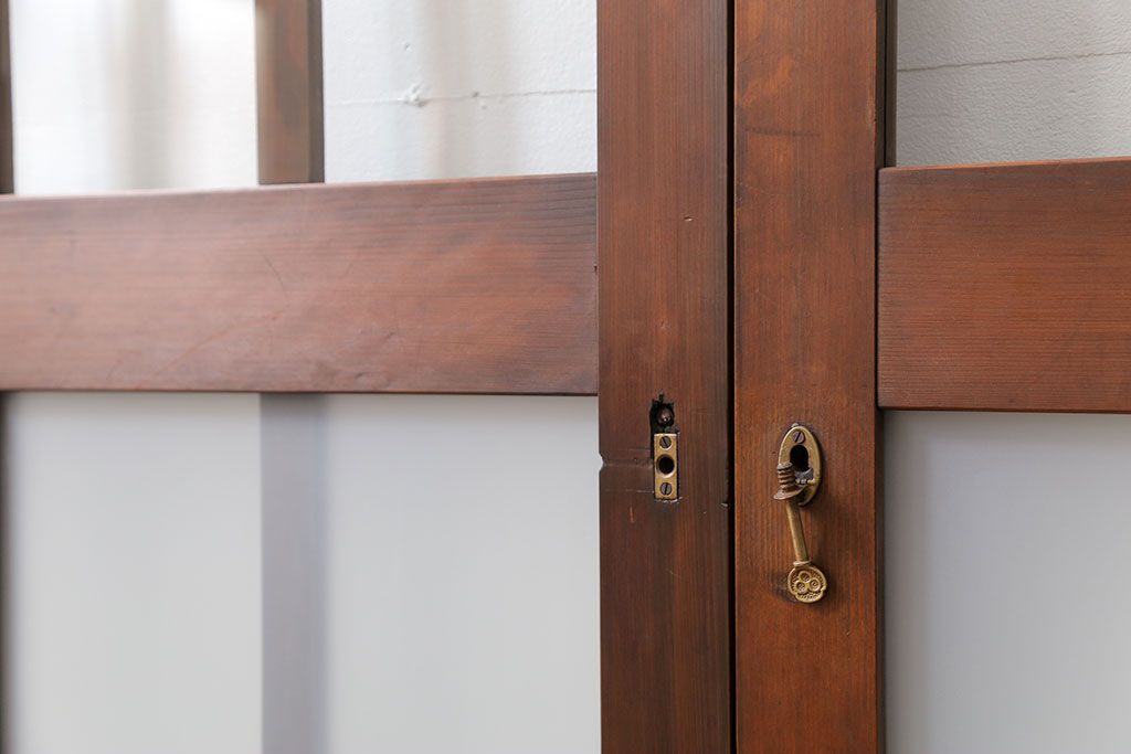 昭和レトロ 背の高いシンプルなガラス戸　2枚セット(引き戸)