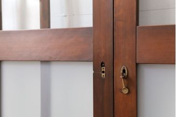 昭和レトロ 背の高いシンプルなガラス戸　2枚セット(引き戸)