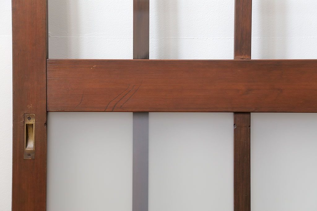 昭和レトロ 背の高いシンプルなガラス戸　2枚セット(引き戸)