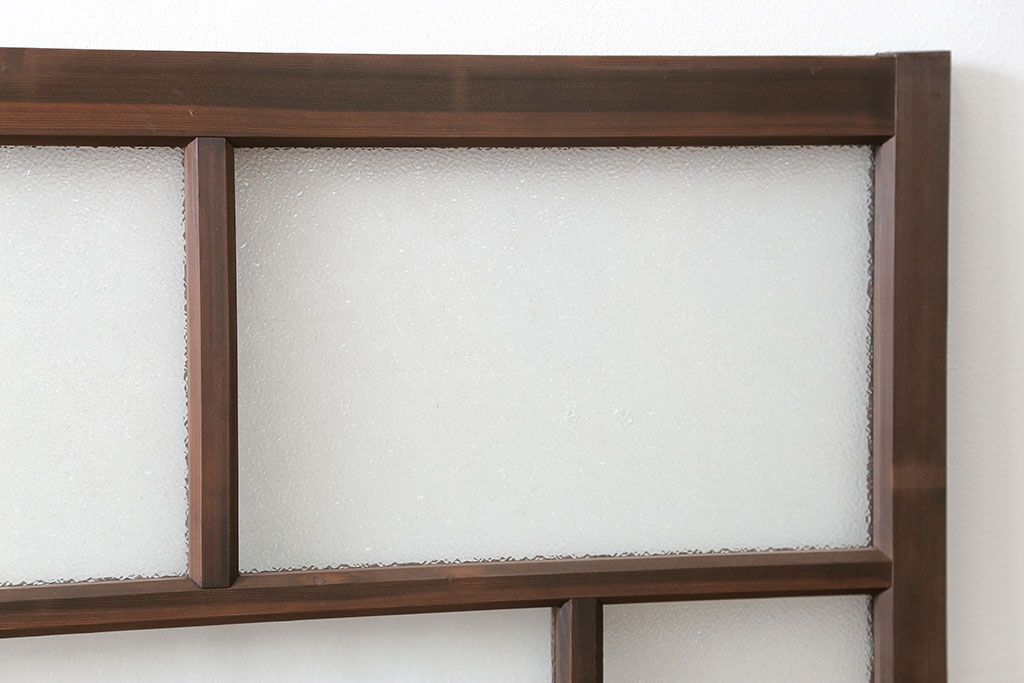 大正ロマン　ダイヤガラスと結霜ガラス!上質なガラス戸(引き戸)2枚