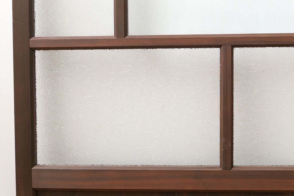 大正ロマン　ダイヤガラスと結霜ガラス!上質なガラス戸(引き戸)2枚