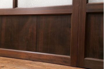 大正ロマン　ダイヤガラスと結霜ガラス!上質なガラス戸(引き戸)2枚