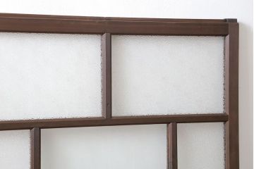 大正ロマン　ダイヤガラスと結霜ガラス!上質なガラス戸(引き戸)2枚