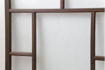 大正ロマン　ダイヤガラスと結霜ガラス!上質なガラス戸(引き戸)2枚