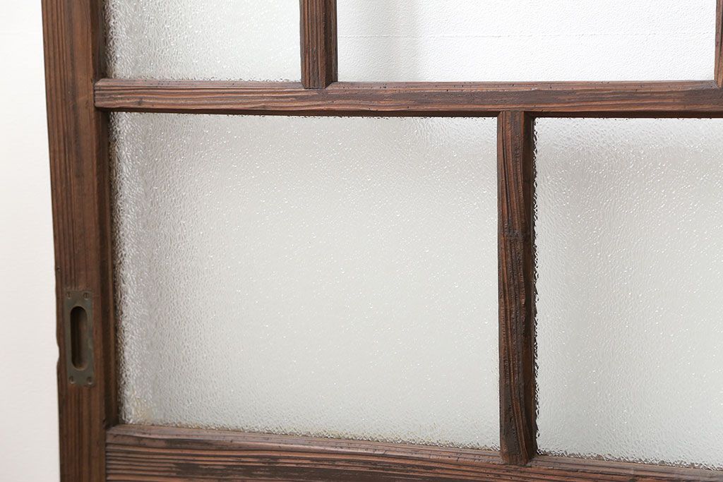 大正ロマン 古い商店の背の高いダイヤガラス引き戸　2枚セット(ガラス戸、建具)