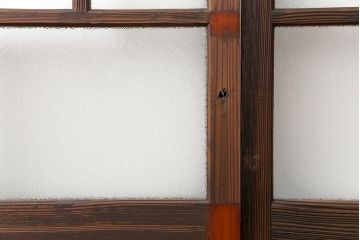 大正ロマン 古い商店の背の高いダイヤガラス引き戸　2枚セット(ガラス戸、建具)