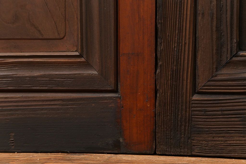 大正ロマン 古い商店の背の高いダイヤガラス引き戸　2枚セット(ガラス戸、建具)