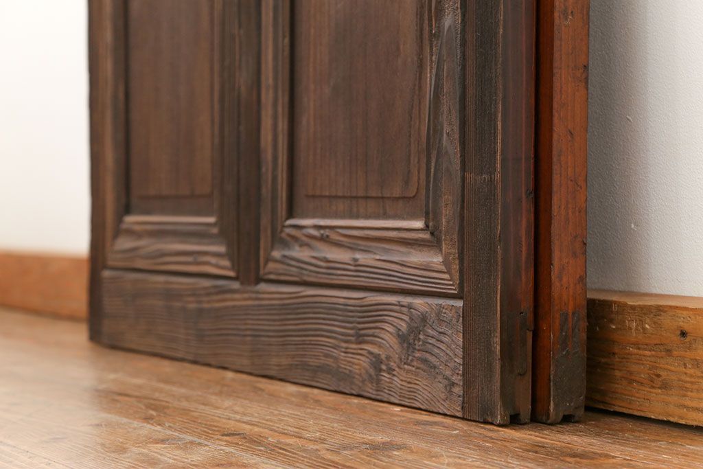 大正ロマン 古い商店の背の高いダイヤガラス引き戸　2枚セット(ガラス戸、建具)