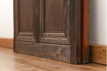 大正ロマン 古い商店の背の高いダイヤガラス引き戸　2枚セット(ガラス戸、建具)